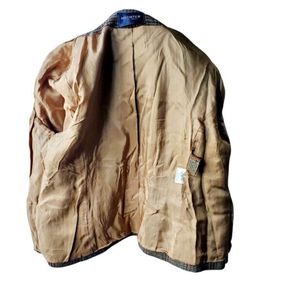 VINTAGE 60s Plaid Wool Green Women's blazer Jacket Size 12 - Picture 3 of 8